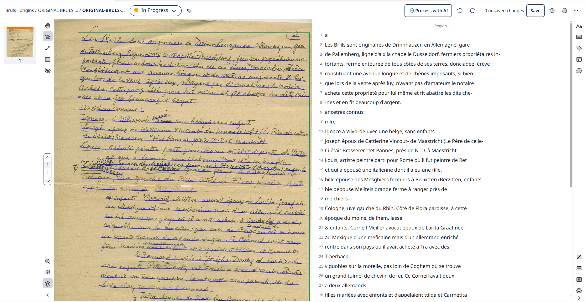 Uploading a document in Transkribus